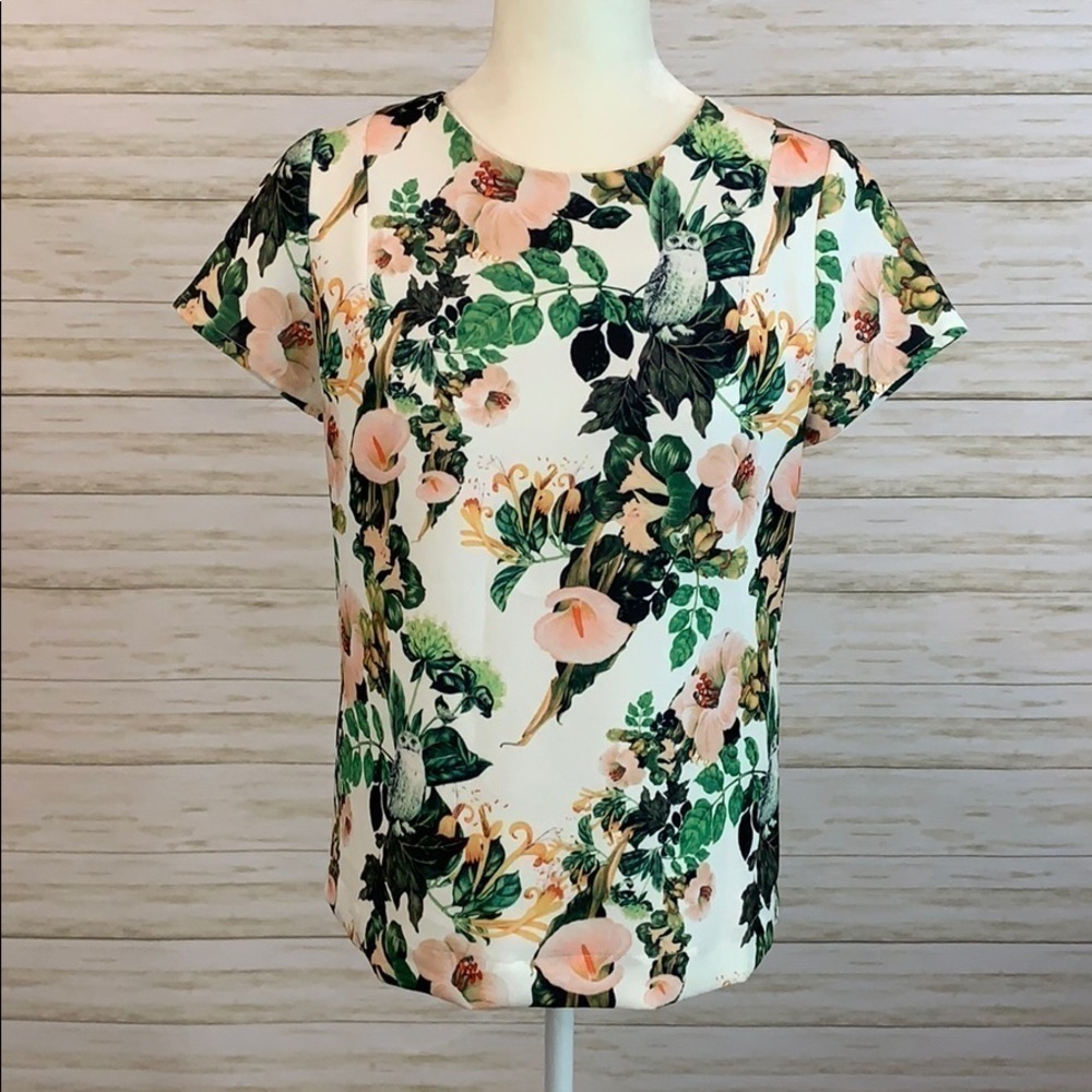 548 Floral Print Short Sleeve Top